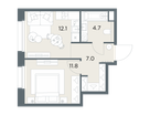 1-к. квартира, 35&nbsp;м²