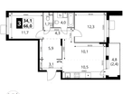 3-к. квартира, 66&nbsp;м²