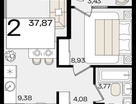Студия, 37&nbsp;м²