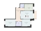 3-к. квартира, 91&nbsp;м²