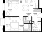 1-к. квартира, 50 м²