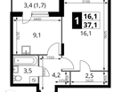 1-к. квартира, 37&nbsp;м²