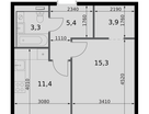 1-к. квартира, 39&nbsp;м²