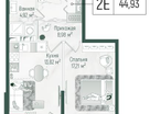 1-к. квартира, 46 м²