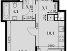1-к. квартира, 36 м²