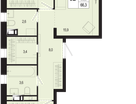 3-к. квартира, 68&nbsp;м²