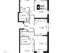4-к. квартира, 86&nbsp;м²