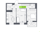 2-к. квартира, 52&nbsp;м²