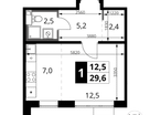 Студия, 29 м²