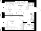 1-к. квартира, 38&nbsp;м²