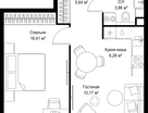 1-к. квартира, 42 м²