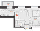 2-к. квартира, 41&nbsp;м²
