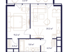 1-к. квартира, 49&nbsp;м²