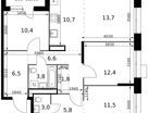 4-к. квартира, 88&nbsp;м²