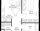 1-к. квартира, 42&nbsp;м²