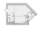 1-к. квартира, 34,8 м²