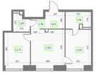 2-к. квартира, 60&nbsp;м²