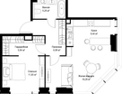 1-к. квартира, 56&nbsp;м²