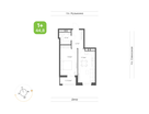 1-к. квартира, 44 м²
