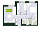 3-к. квартира, 58 м²