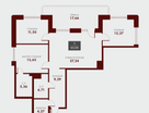 1-к. квартира, 93,6&nbsp;м²