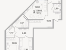 3-к. квартира, 108&nbsp;м²
