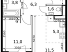 2-к. квартира, 44 м²