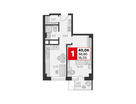 1-к. квартира, 40 м²