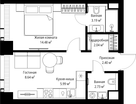 1-к. квартира, 39&nbsp;м²