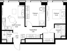 2-к. квартира, 53 м²