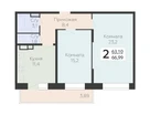 2-к. квартира, 66&nbsp;м²
