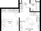 1-к. квартира, 35 м²