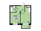 1-к. квартира, 35 м²