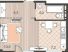 1-к. квартира, 30,1&nbsp;м²