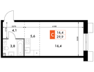 Студия, 29 м²
