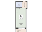 1-к. квартира, 24&nbsp;м²