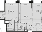 2-к. квартира, 63&nbsp;м²