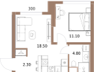 1-к. квартира, 36&nbsp;м²