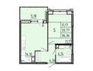 Студия, 36 м²