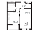 1-к. квартира, 42,6&nbsp;м²