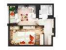 1-к. квартира, 42,4&nbsp;м²