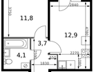 1-к. квартира, 33&nbsp;м²
