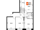 4-комнатная квартира, 86&nbsp;м²