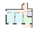 2-к. квартира, 58 м²