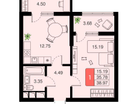 1-к. квартира, 38&nbsp;м²