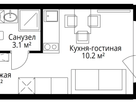 Студия, 18,7&nbsp;м²