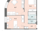 2-к. квартира, 57&nbsp;м²