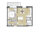 1-к. квартира, 44,8&nbsp;м²