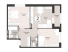 2-к. квартира, 64&nbsp;м²