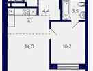 2-к. квартира, 43,7&nbsp;м²